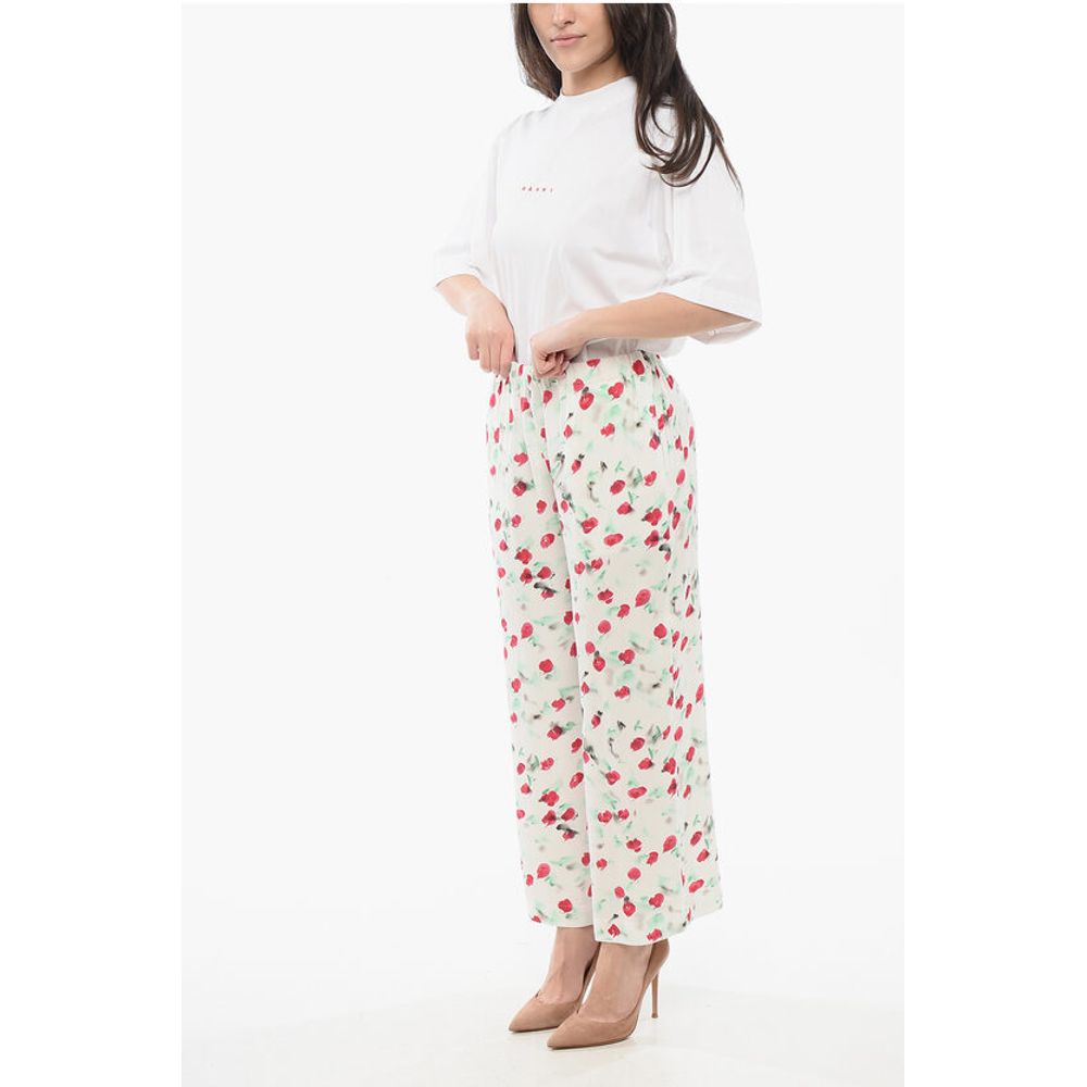 Marni Satin Cropped Pants with Drawstring