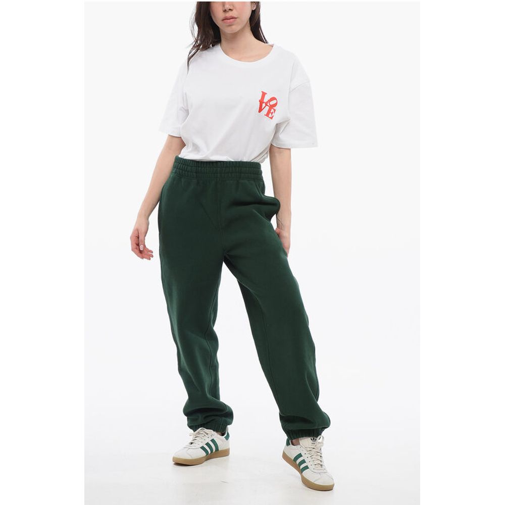 Burberry Fleeced Cotton Sweatpants with Cuffs