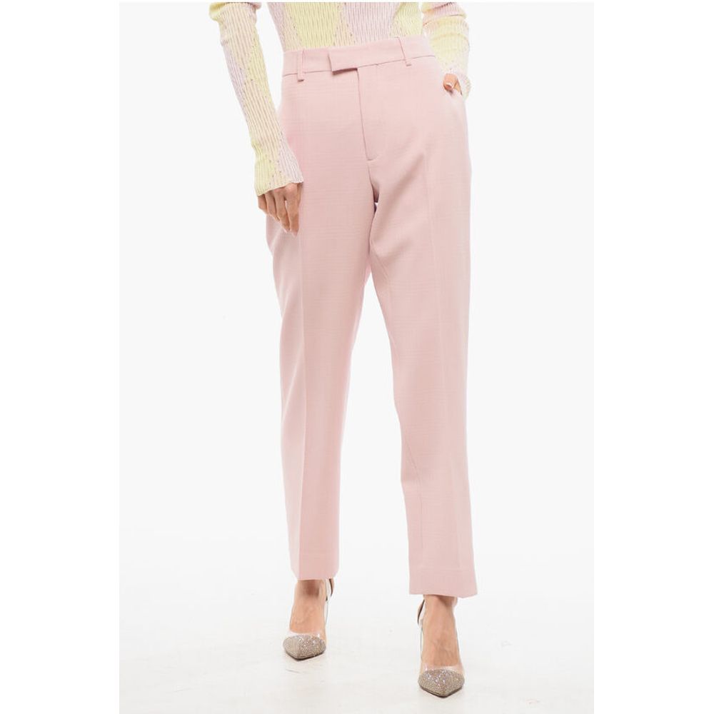 Burberry Wool Cigarette Pants with Pleats