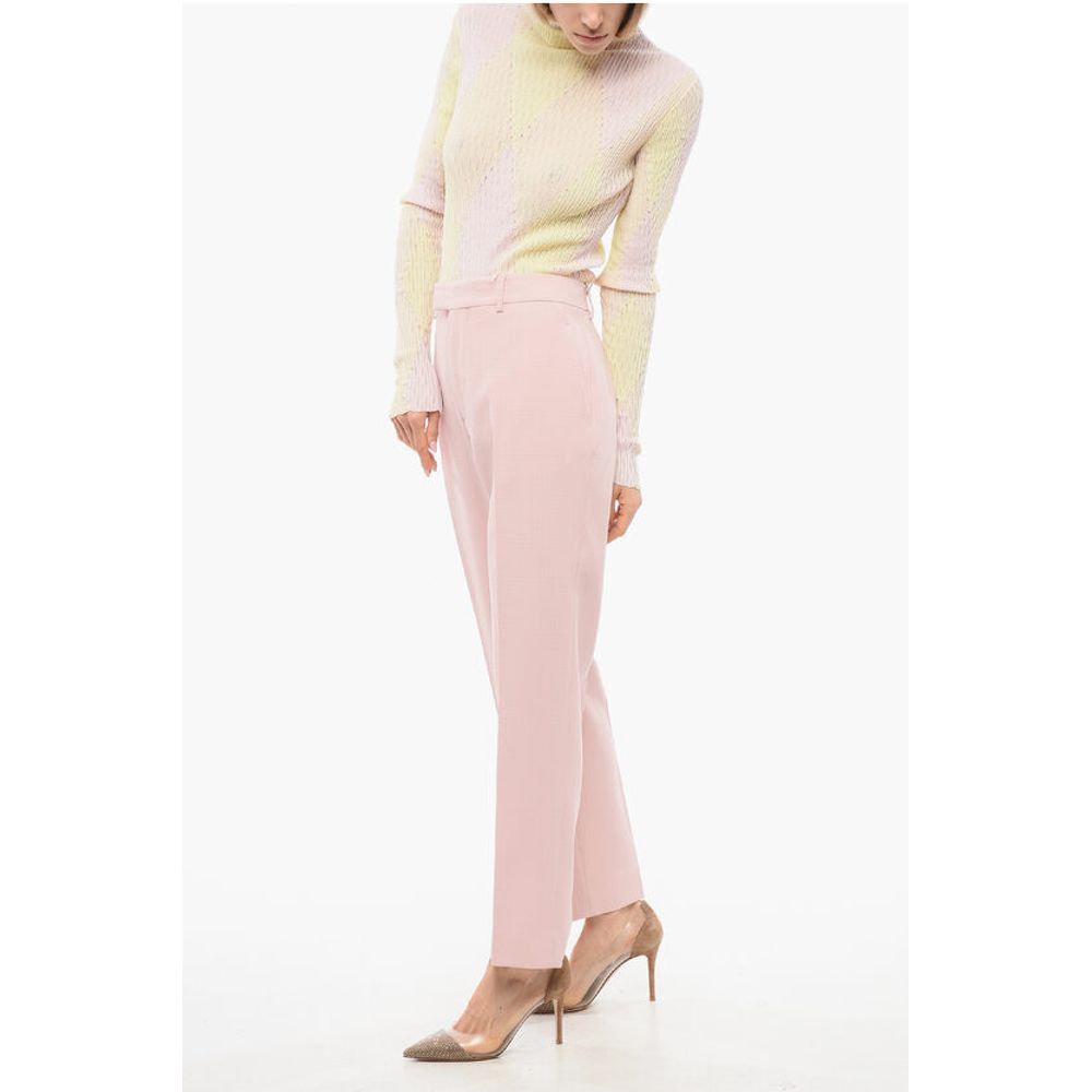 Burberry Wool Cigarette Pants with Pleats