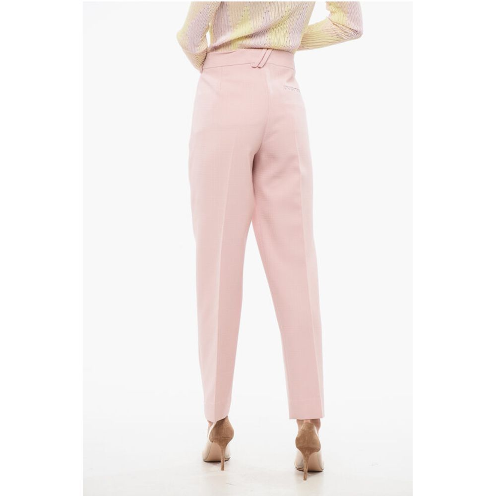 Burberry Wool Cigarette Pants with Pleats