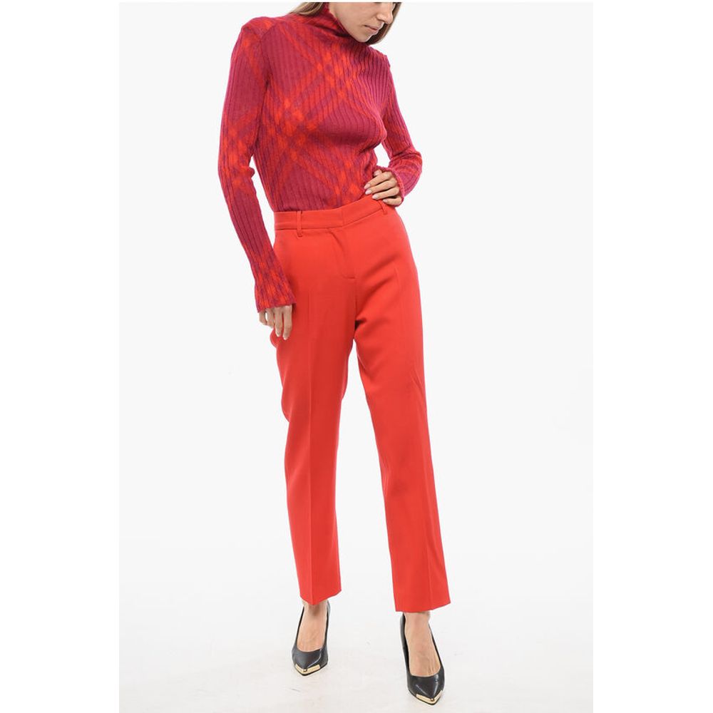 Burberry Wool Cropped Pants with Pleats