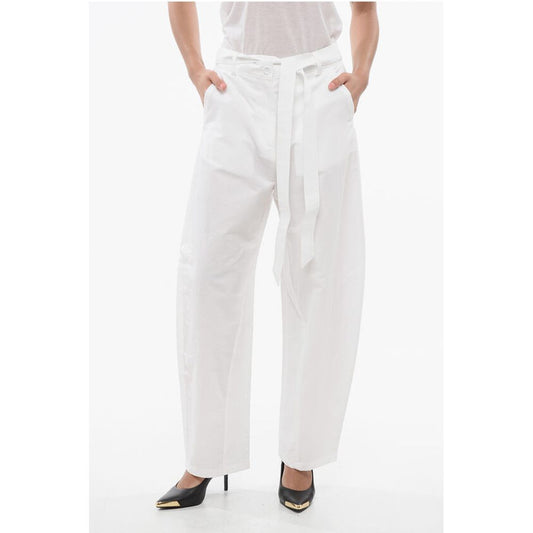 PINKO High-Waisted Cotton and Linen PIANISTA Pants