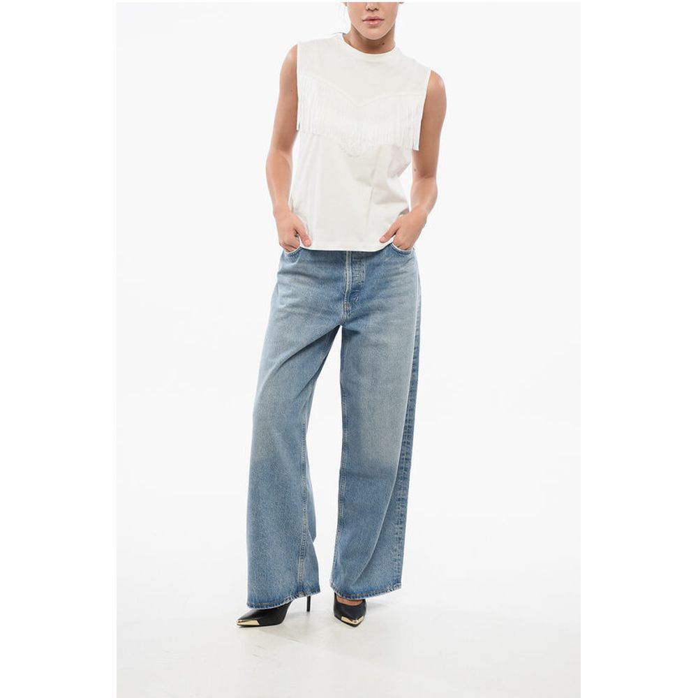 PINKO Cotton TWILIGHT Top with Fringes