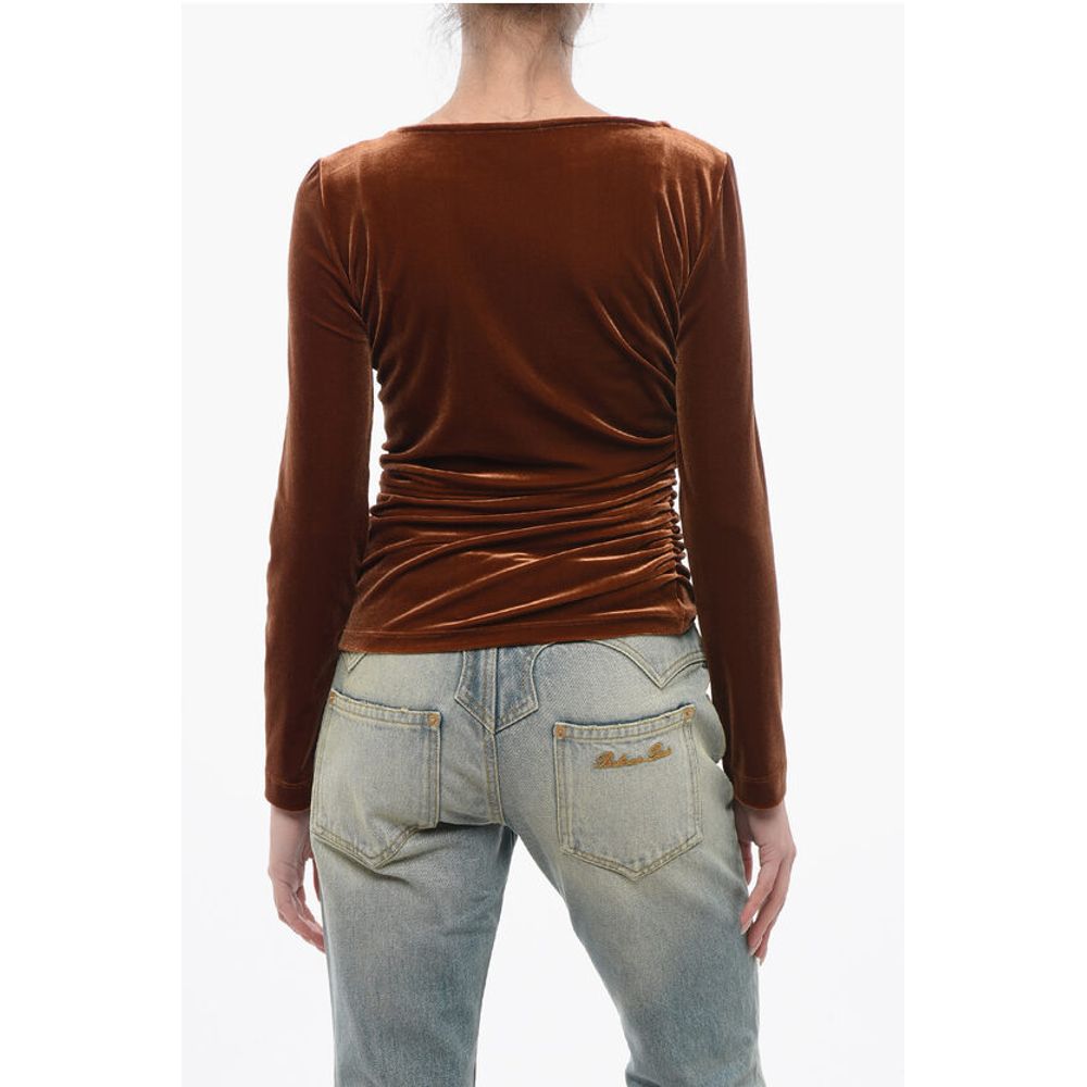 Stephan Janson Velour Draped Top