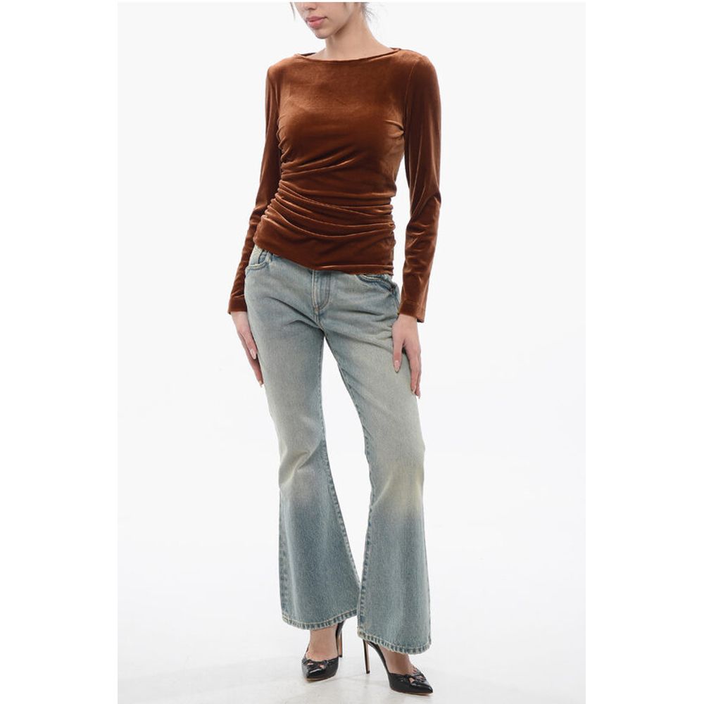Stephan Janson Velour Draped Top