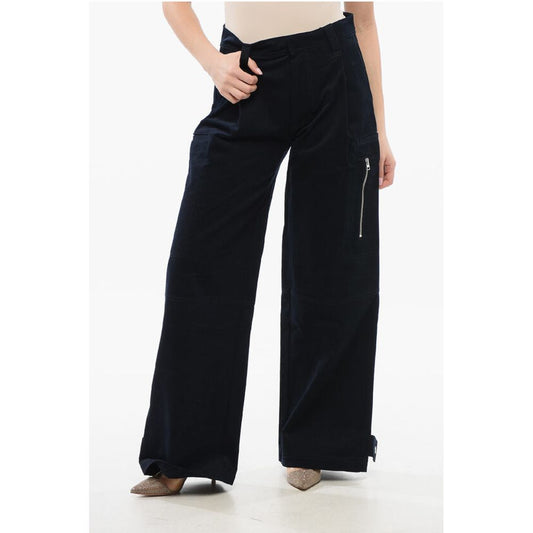 Ami Alexandre Mattiussi High-Waisted Velour Pleated Pants