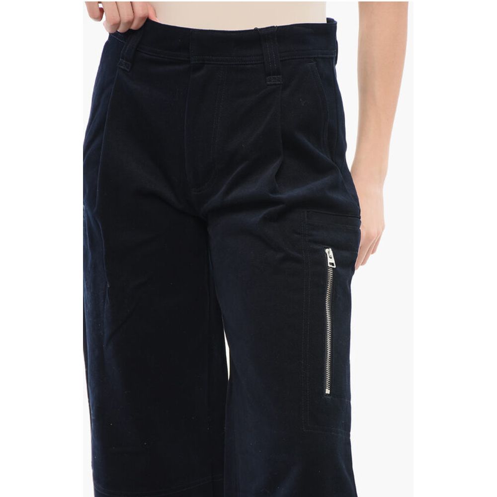 Ami Alexandre Mattiussi High-Waisted Velour Pleated Pants