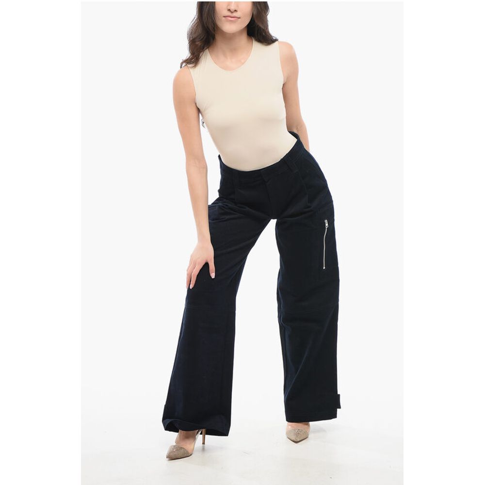 Ami Alexandre Mattiussi High-Waisted Velour Pleated Pants