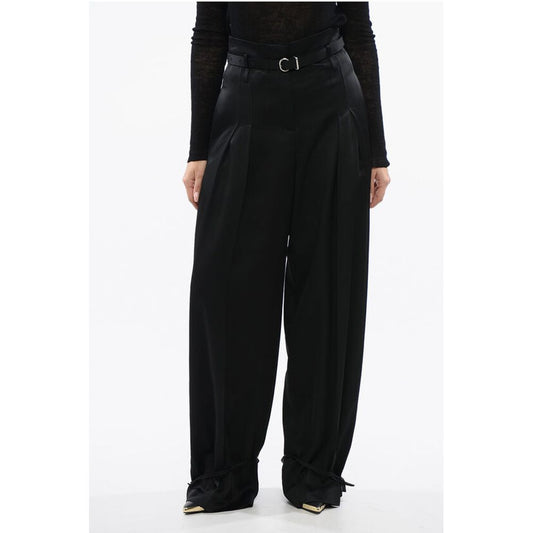 Jil Sander Satin Pants with Lace-up Hems