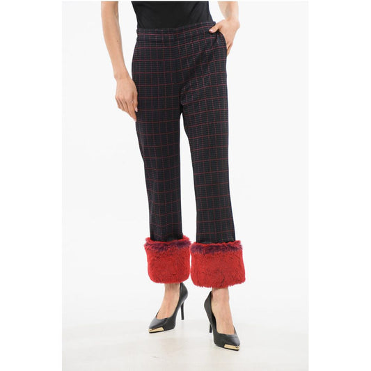 Viktor & Rolf EVERYWEAR Cropped Pants with Faux Fur Trim