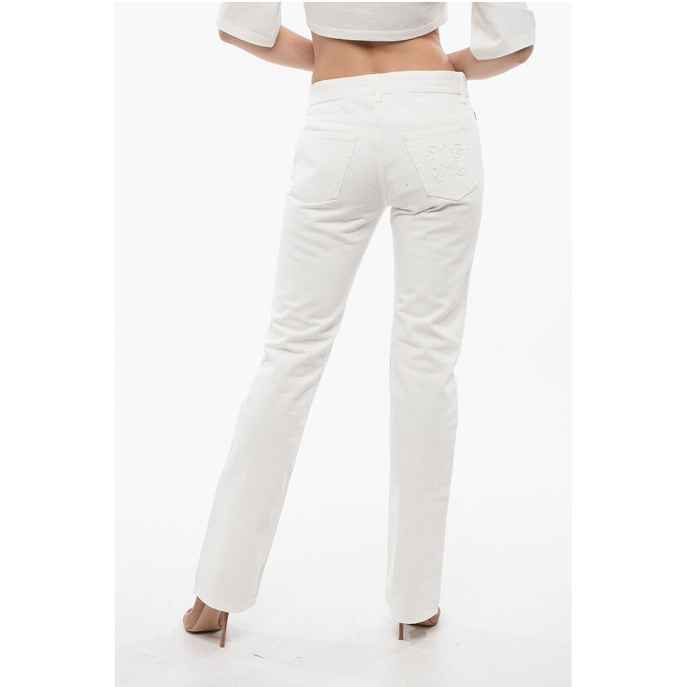 Palm Angels Straight Fit Jeans Embroidered Logo