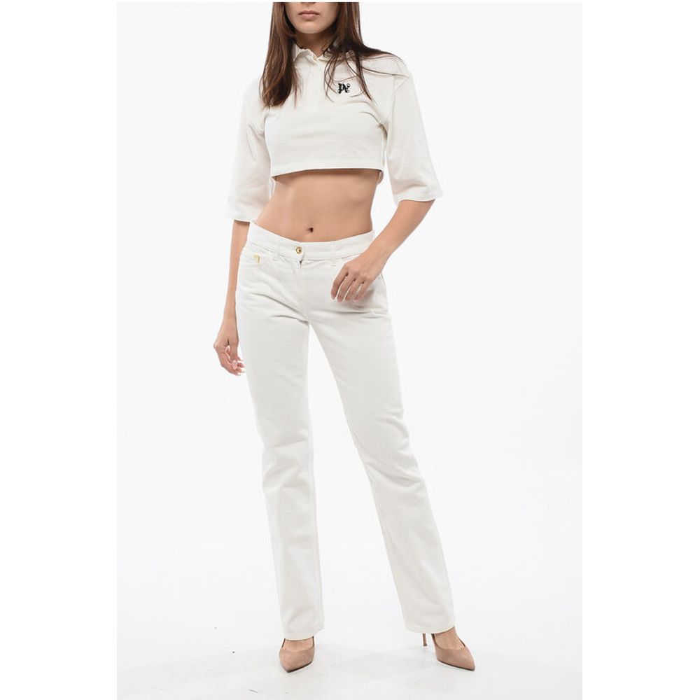Palm Angels Straight Fit Jeans Embroidered Logo