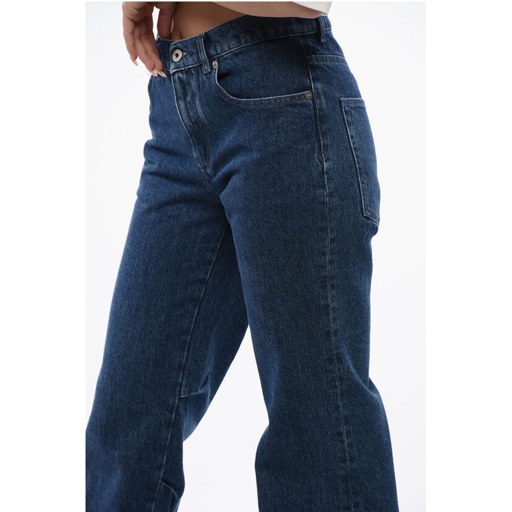Off-White High Waisted Mid Washed Straight-Fit Jeans