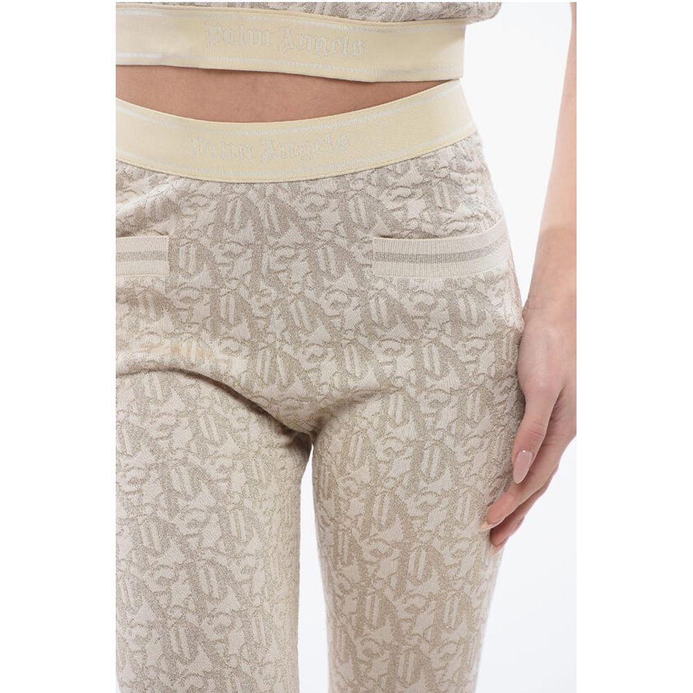 Palm Angels Monogram Jacquard Pants With Logoed Band