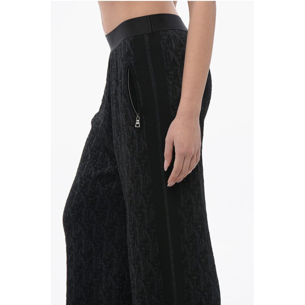 Palm Angels Monogram Lurex Pants with Elastic Waistband