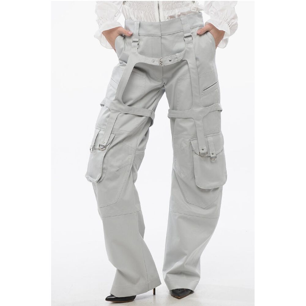 Off-White Cotton PKT Cargo Pants with Harness Details