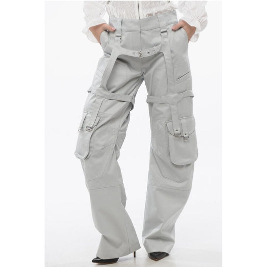 Off-White Cotton PKT Cargo Pants with Harness Details