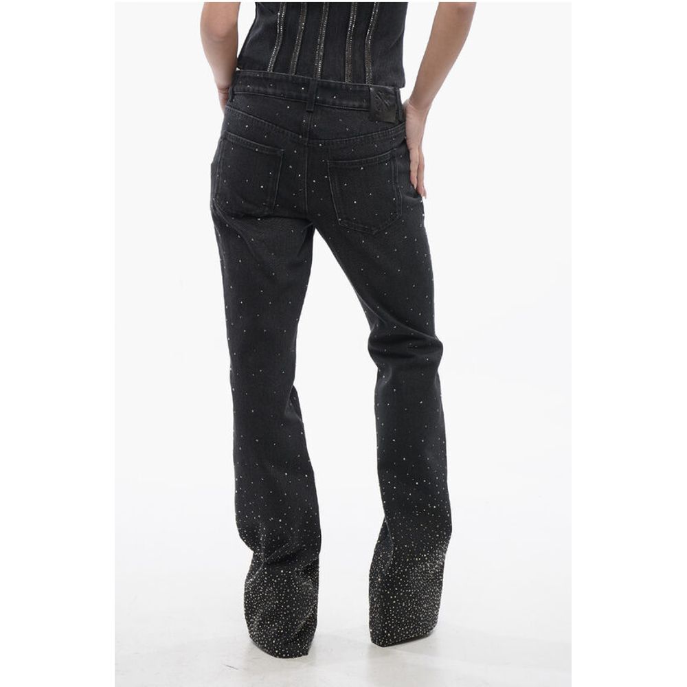 Off-White Low Rise BLING Flared Fit Denims with All-Over Rhinestones 2