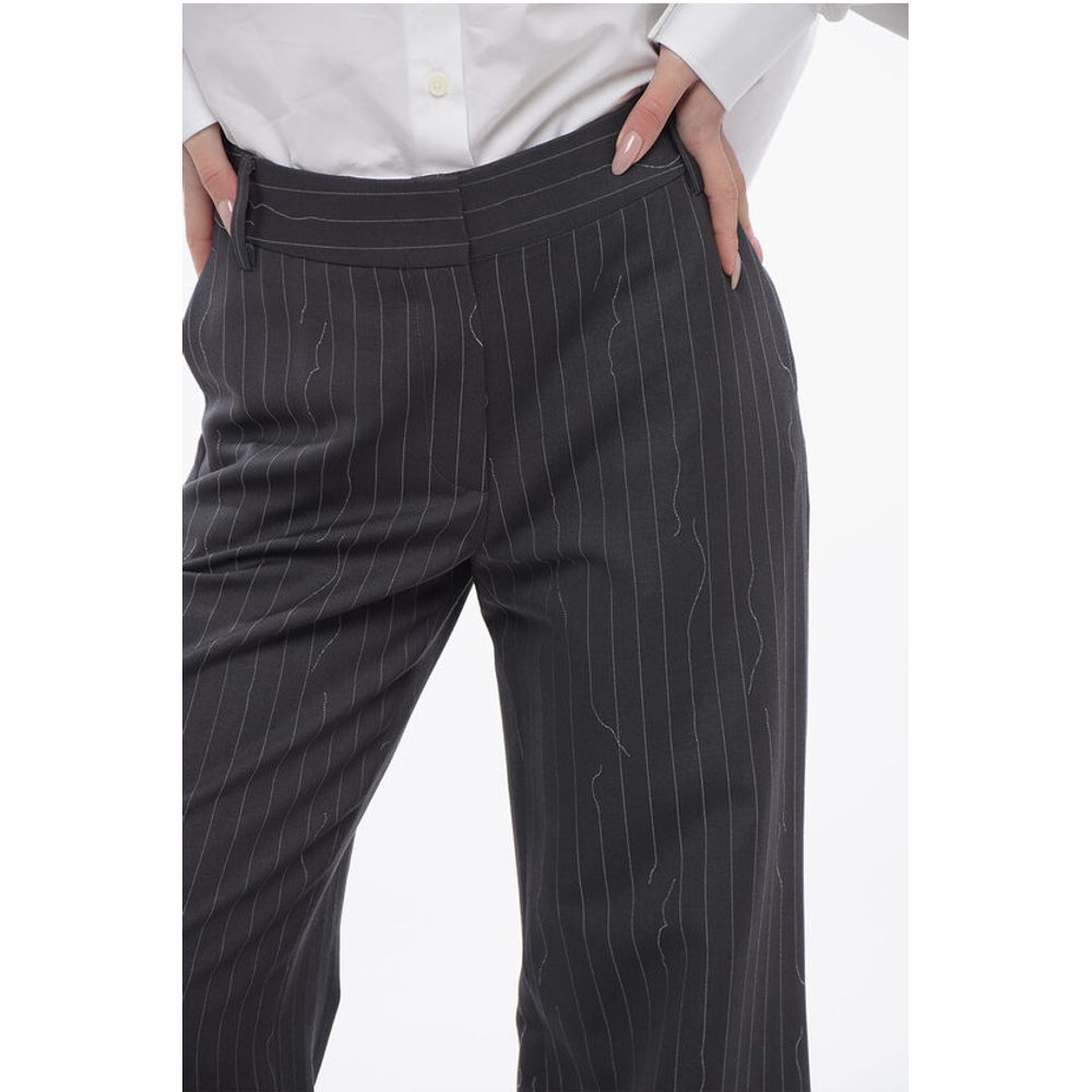 Off-White Wide-Fit FORGED IRON Pinstriped Pants