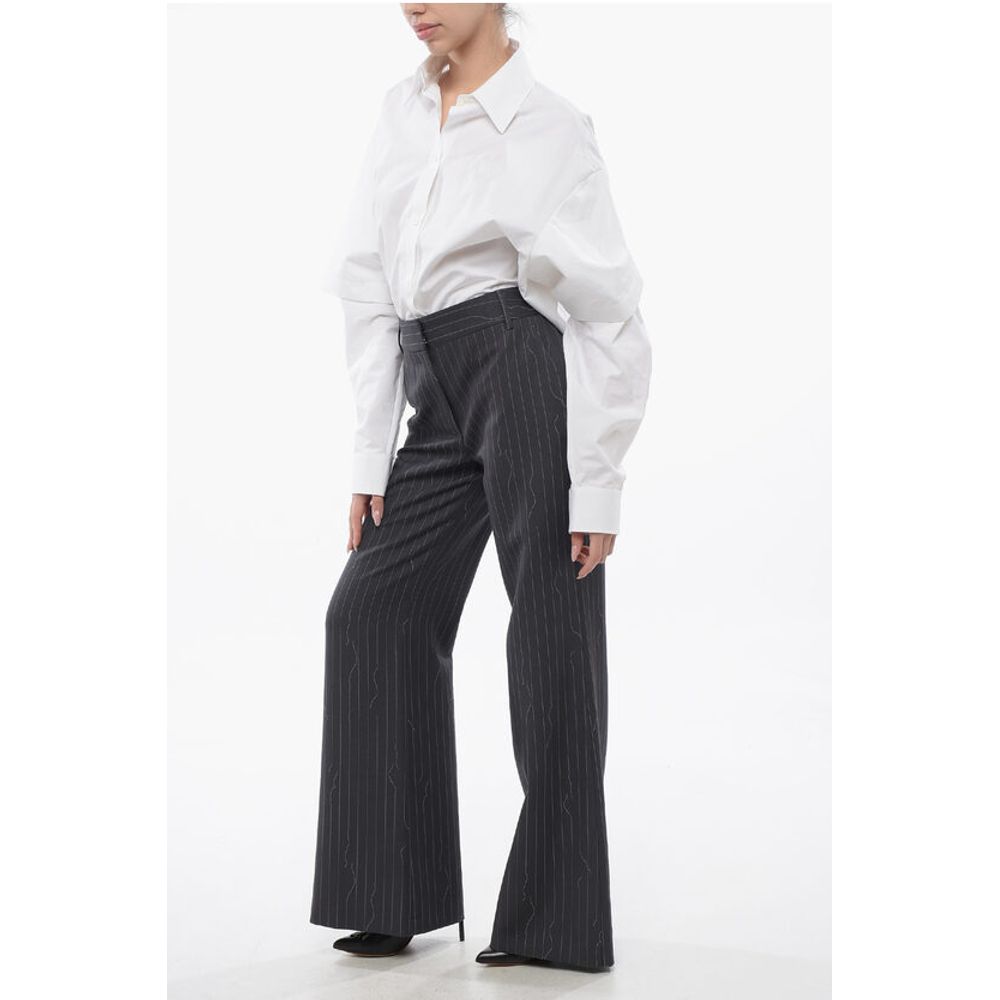 Off-White Wide-Fit FORGED IRON Pinstriped Pants