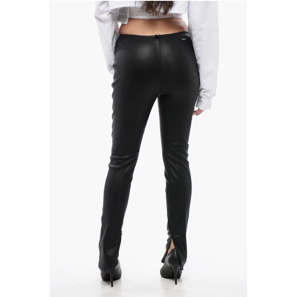 Dsquared² Leather Leggings with Zipped Ankle