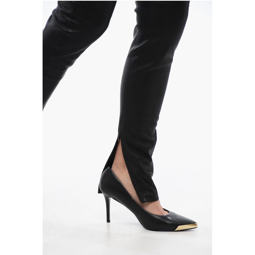 Dsquared² Leather Leggings with Zipped Ankle