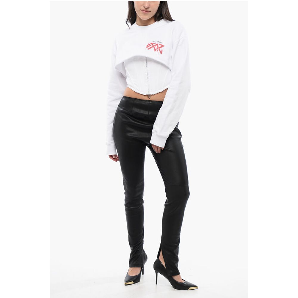 Dsquared² Leather Leggings with Zipped Ankle