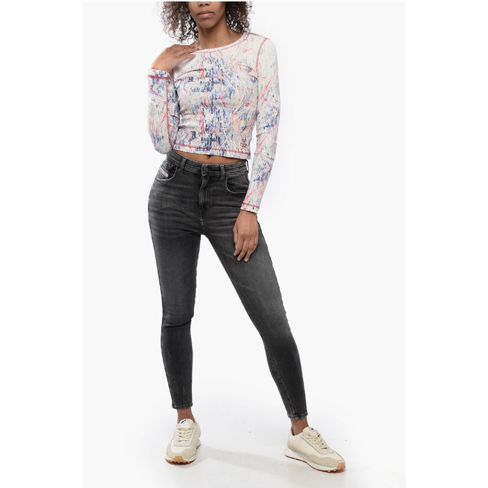 Diesel Ribbed Fabric Top with Abrastract Pattern