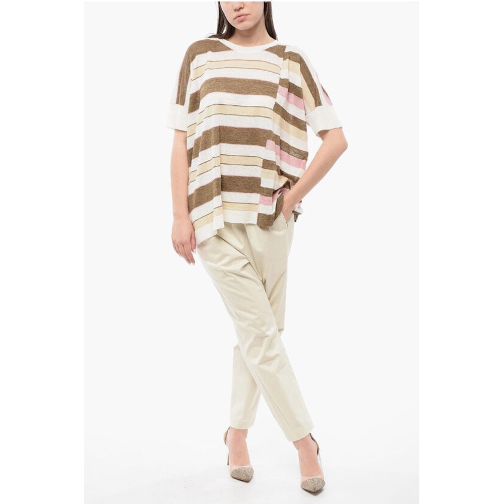 Woolrich Striped Linen Crew Neck T-Shirt