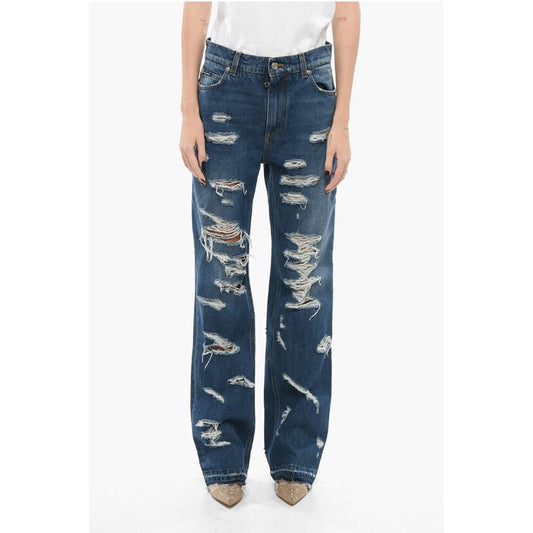 Dolce & Gabbana Distressed Denims with Fringed Hem 23cm