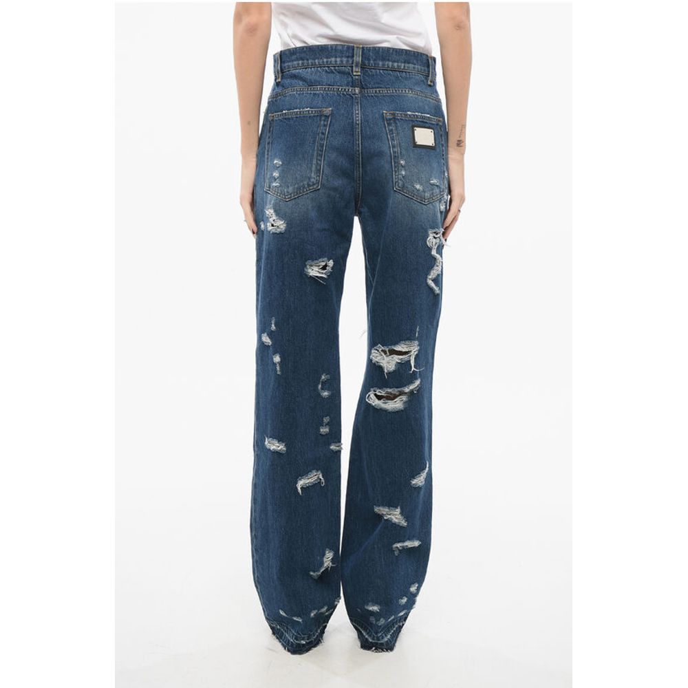 Dolce & Gabbana Distressed Denims with Fringed Hem 23cm