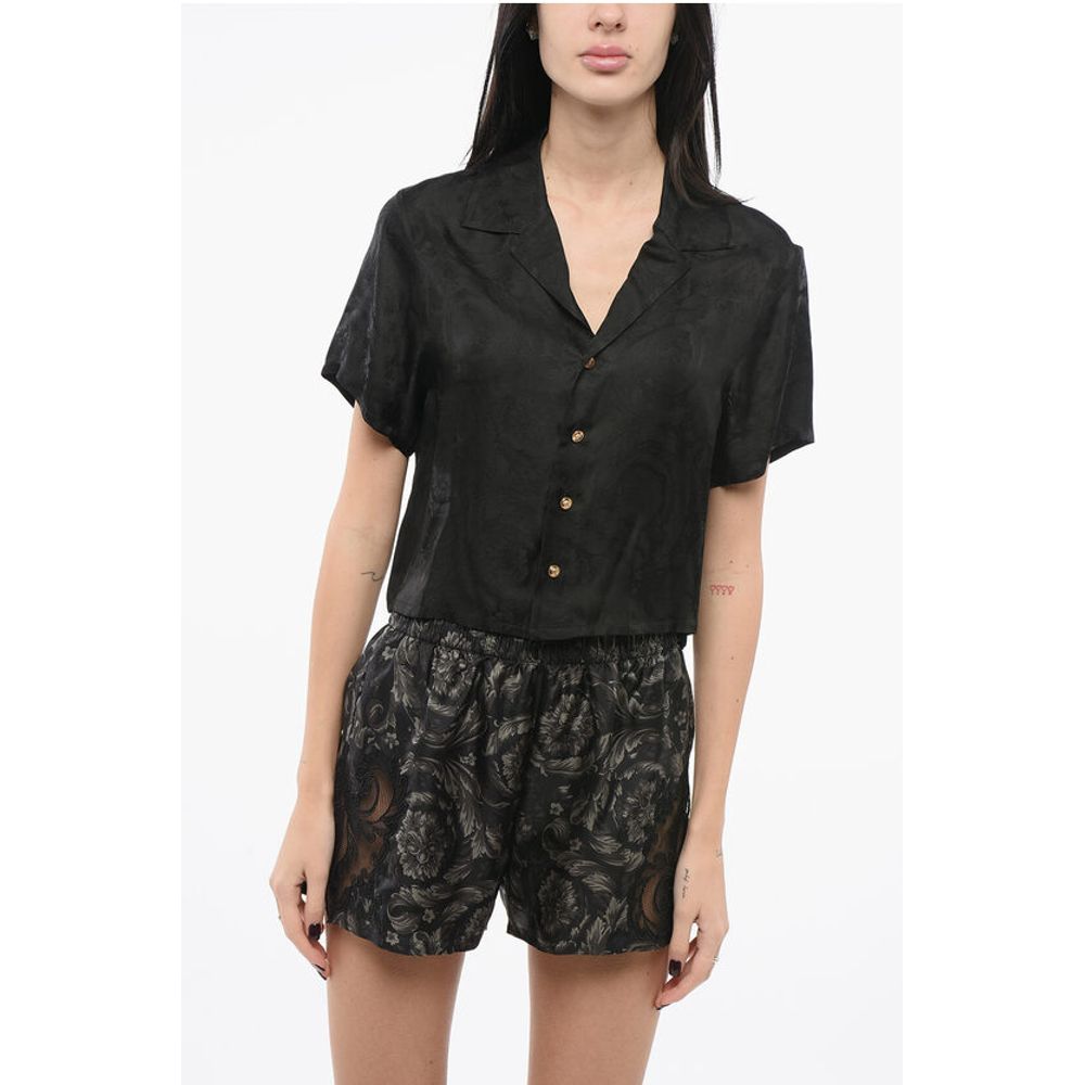 Versace Satin Pyjama Top with Barocco Motif