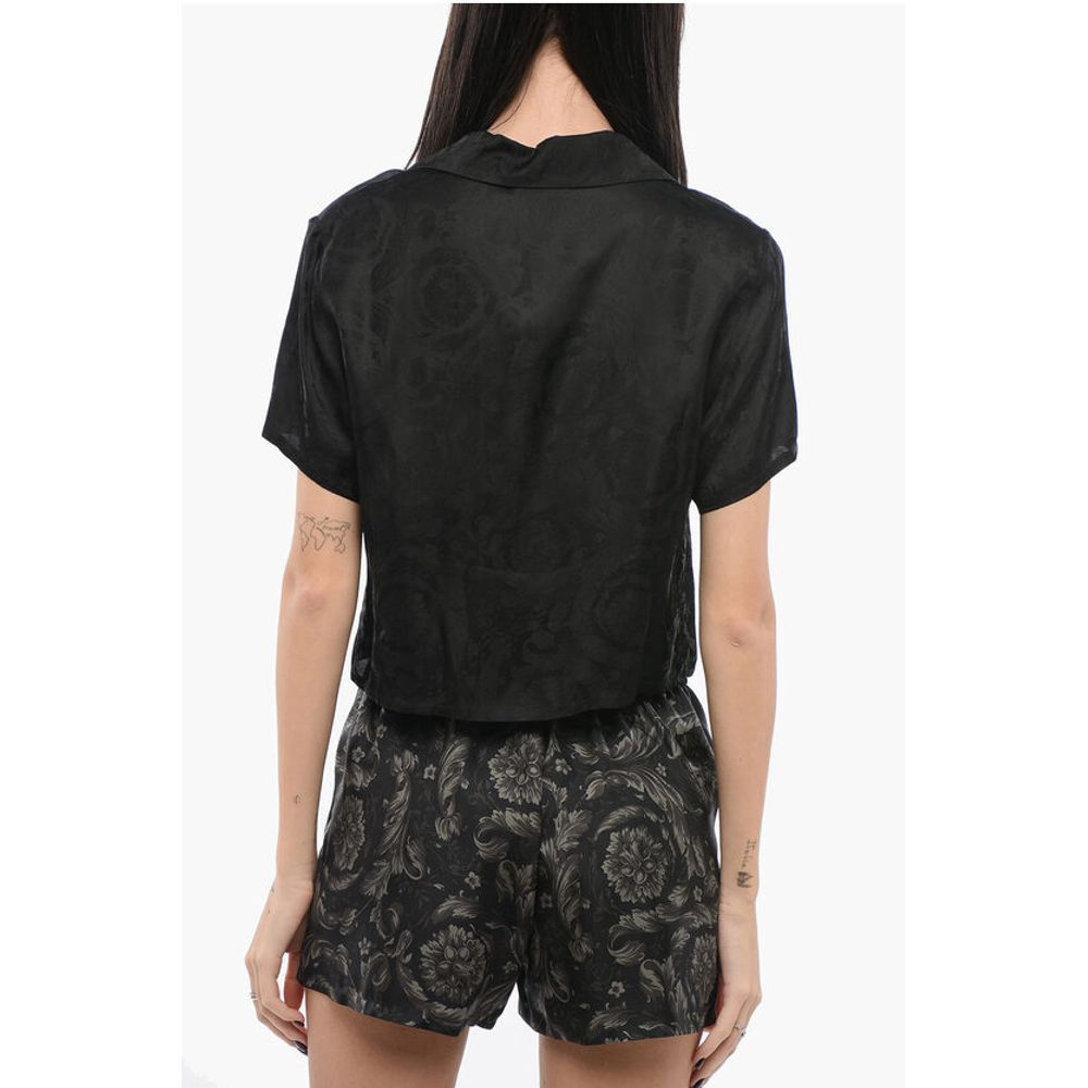 Versace Satin Pyjama Top with Barocco Motif