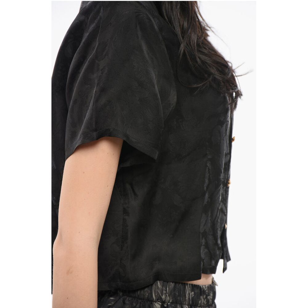 Versace Satin Pyjama Top with Barocco Motif