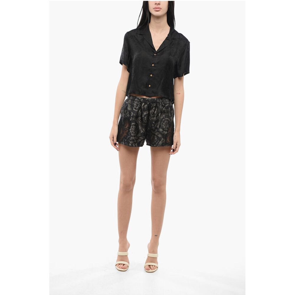 Versace Satin Pyjama Top with Barocco Motif