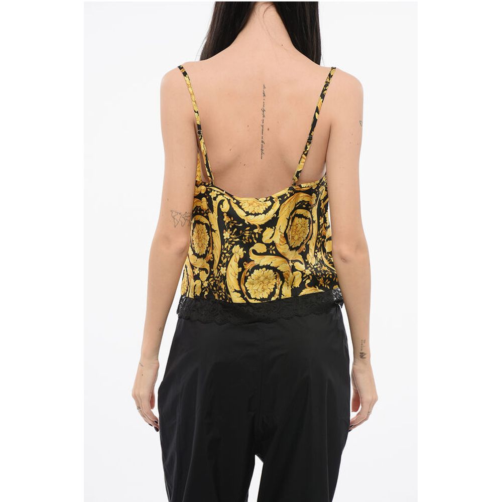 Versace Barocco Top with Lace Detail