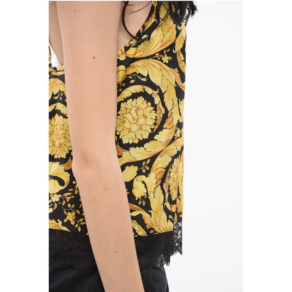Versace Barocco Top with Lace Detail