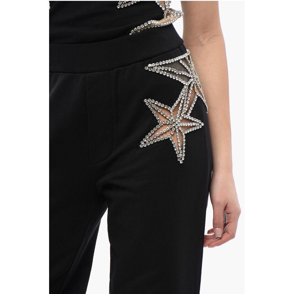 Dsquared² Straight Fit STAR Sweatpants with See Through Inserts