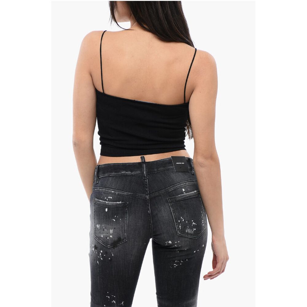 Dsquared² Knitted GOTHIC LOGO Crop Top