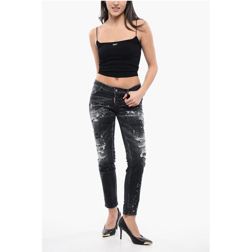 Dsquared² Knitted GOTHIC LOGO Crop Top