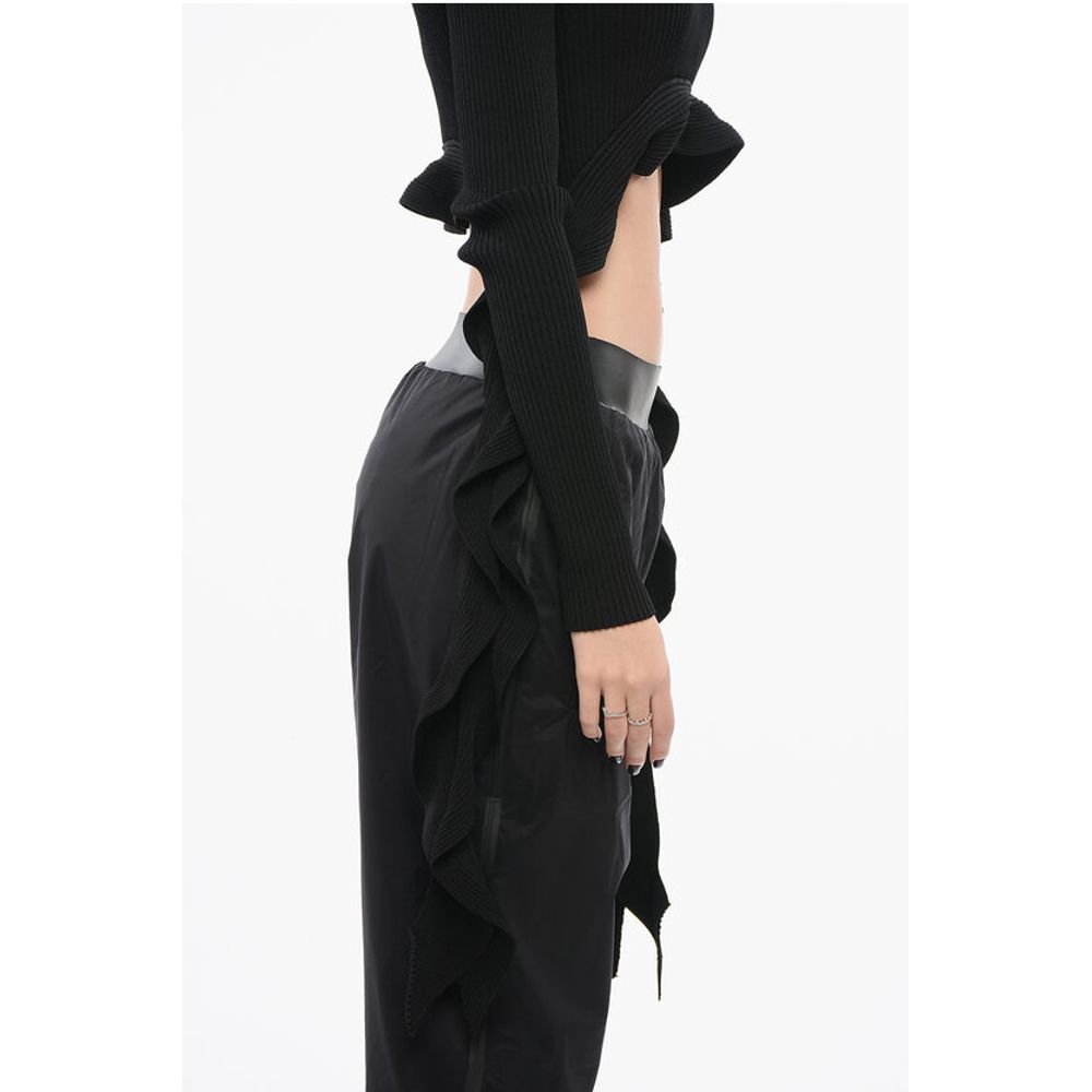 Versace JEANS COUTURE Ribbed Cropped Top with Self-tie Detail