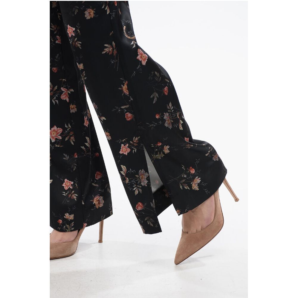 AllSaints Floral Patterned Satin LOUISA Pants with Ankle Slits