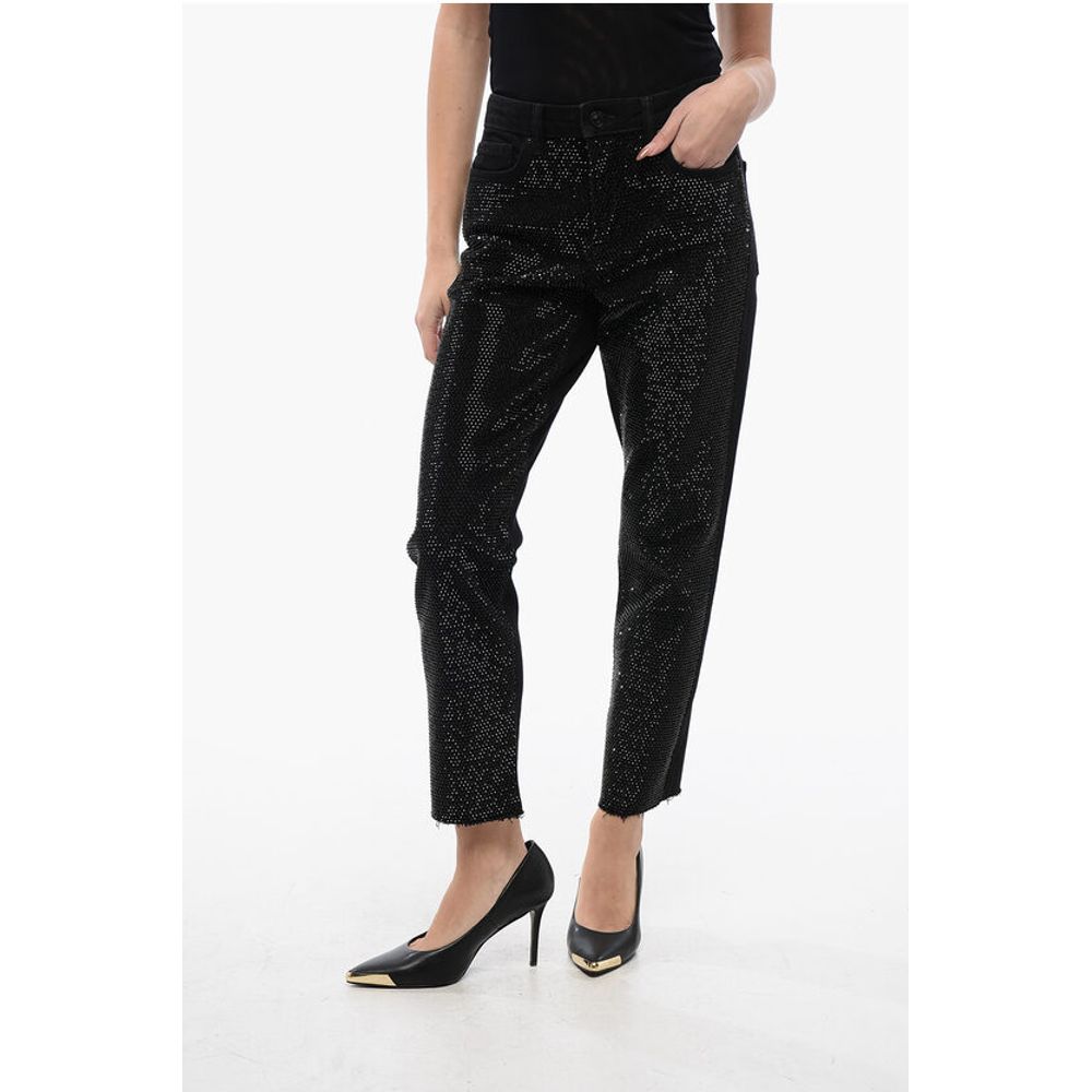 AllSaints Straight Leg RALI Jeans Embellished with Rhinestones 16cm