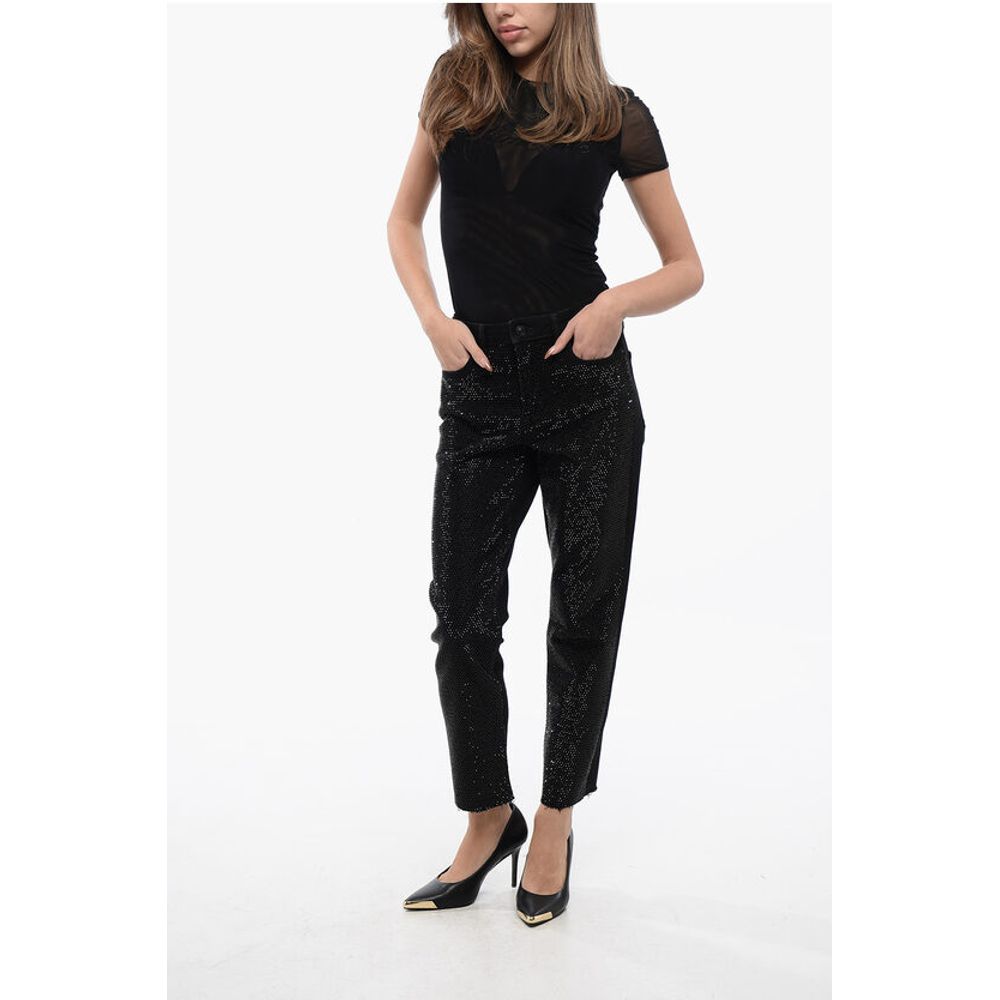 AllSaints Straight Leg RALI Jeans Embellished with Rhinestones 16cm