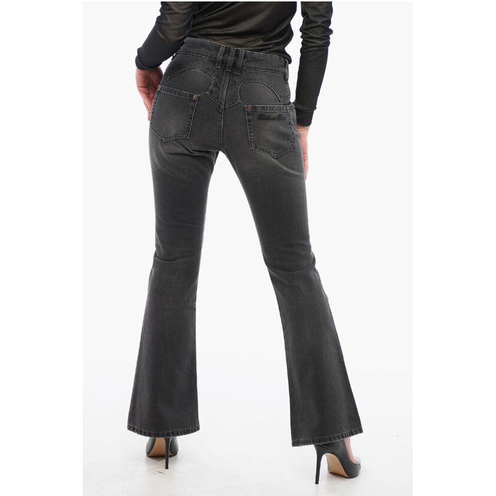 Balmain Cropped Fit Bootcut Denims with Belt Loops