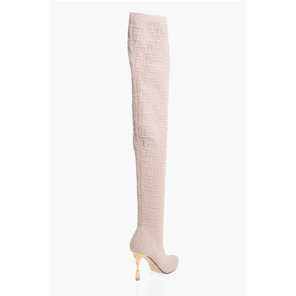 Balmain Monogrammed Over-the-knee Boots