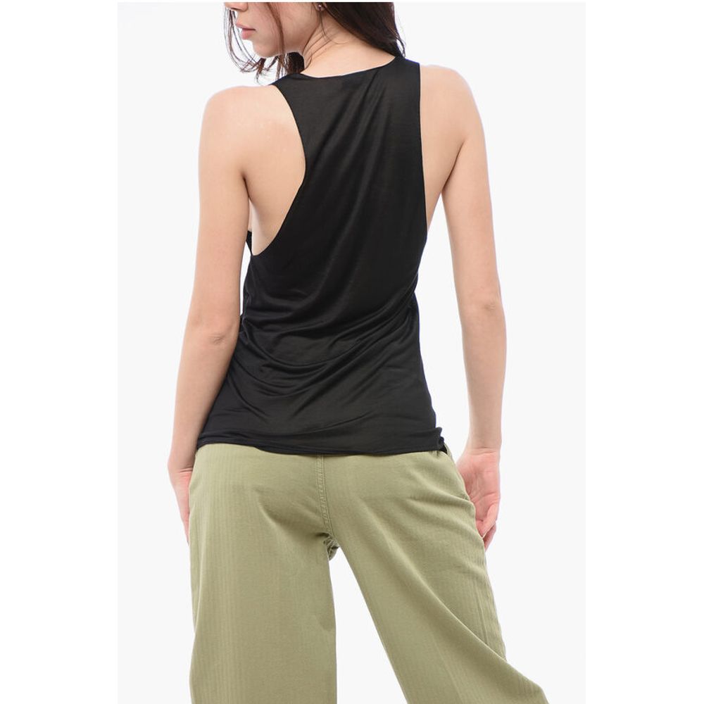 Saint Laurent Silk Tank Top with V-neckline