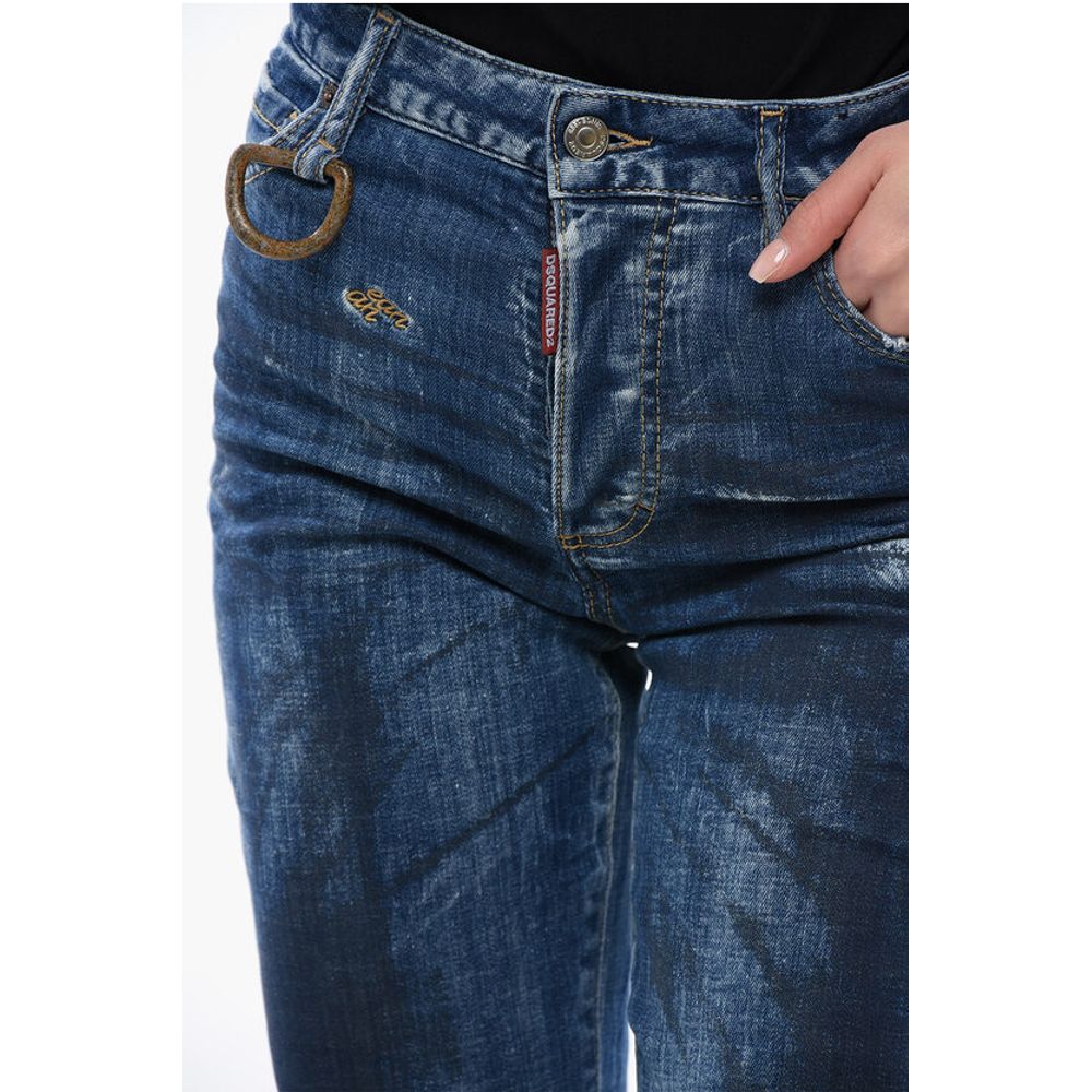 Dsquared² Dark Washed Boston Fit Denims with Cuffs 18cm