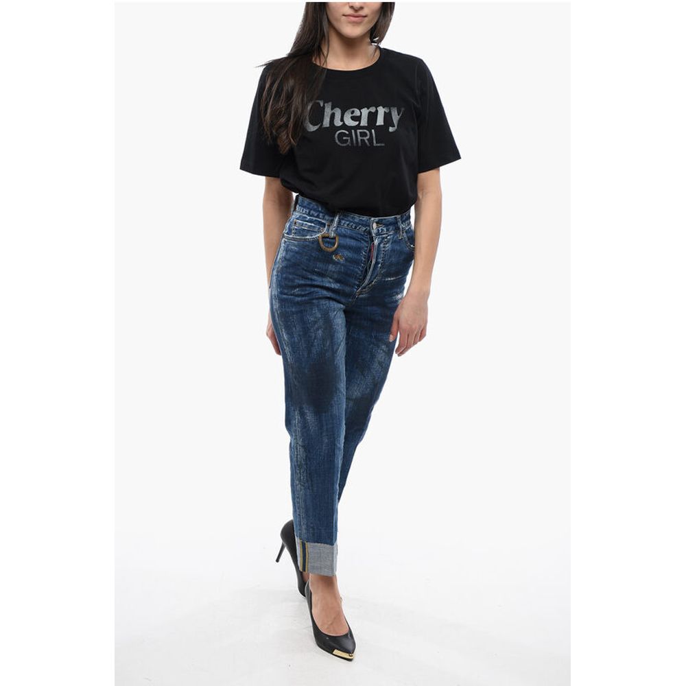 Dsquared² Dark Washed Boston Fit Denims with Cuffs 18cm